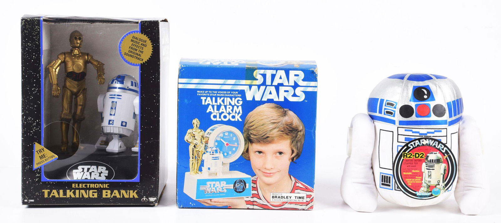 LOT OF 3: VARIOUS VINTAGE AND CONTEMPORARY STAR WARS ITEMS IN ORIGINAL BOXES. (1 of 2)