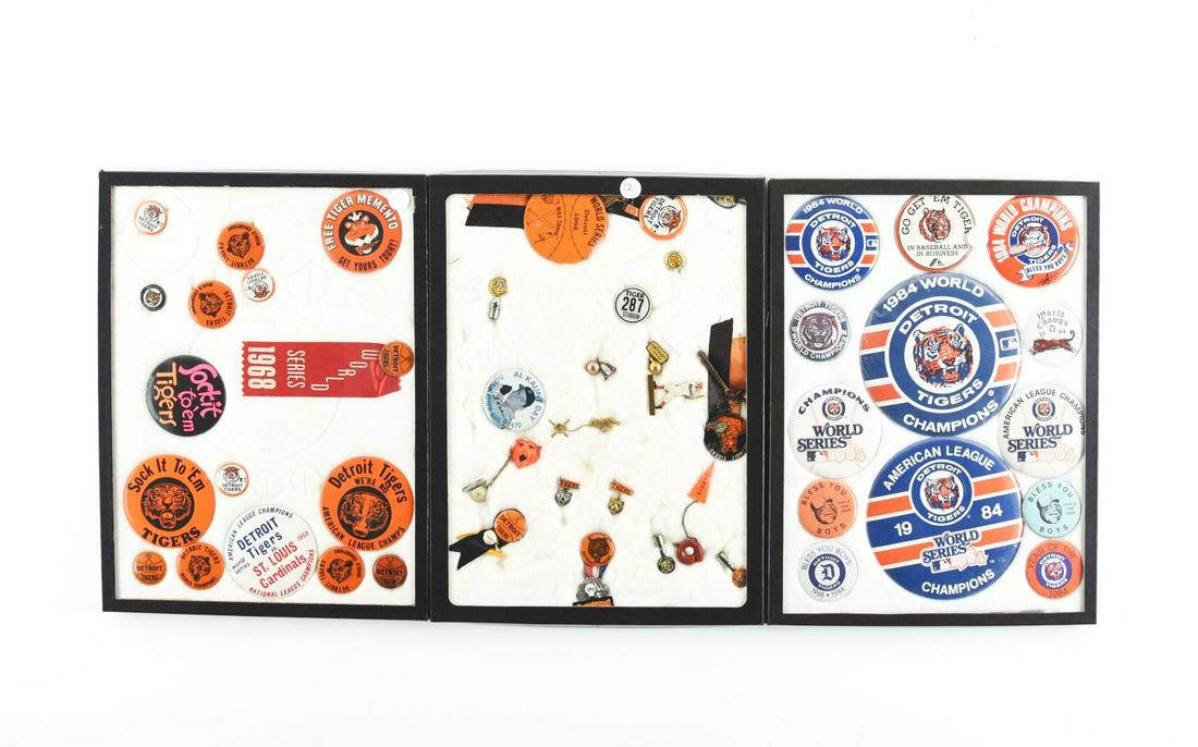 COLLECTION OF OVER 40 VARIOUS VINTAGE AND CONTEMPORARY, MOSTLY DETROIT TIGERS, PINS. (1 of 1)