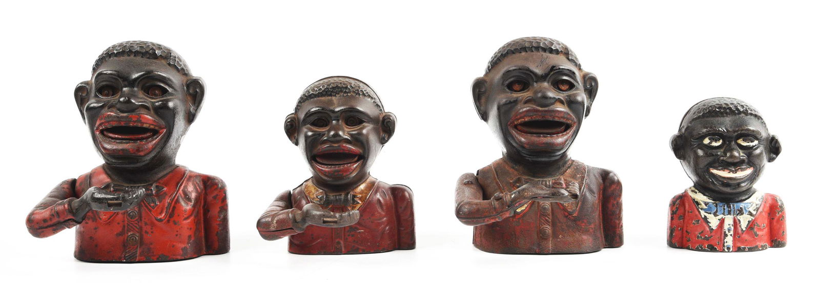 LOT OF 4: CAST IRON VARIOUS MECHANICAL & STILL JOLLY "N" TYPE BANKS. (1 of 2)