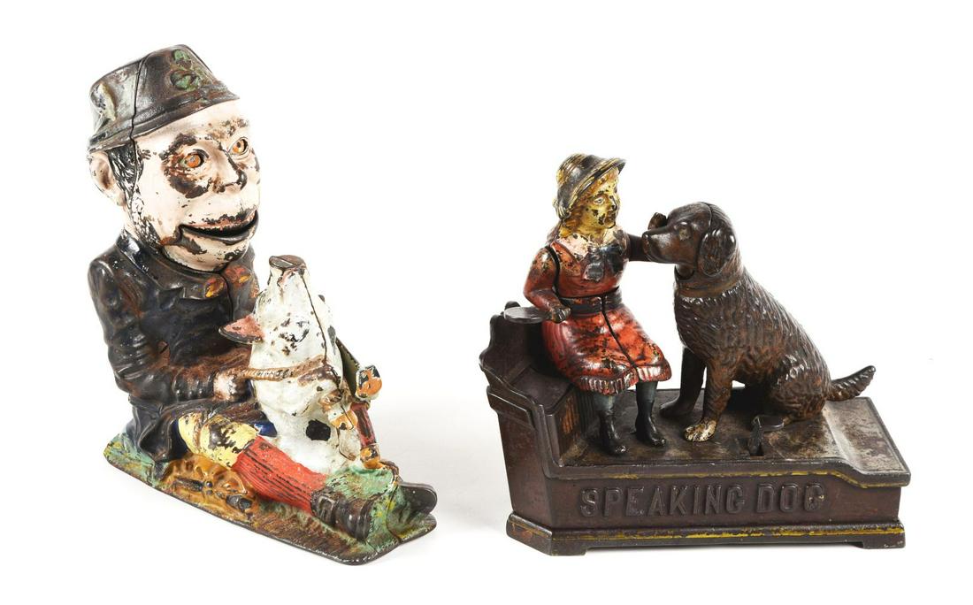 LOT OF 2: J & E STEVENS MECHANICAL BANKS. (1 of 3)