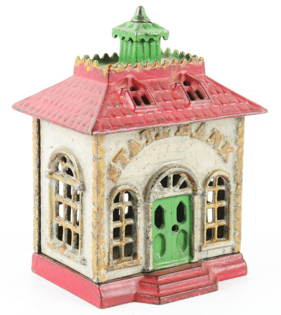 VINTAGE CAST IRON AMERICAN-MADE STATE BANK. (1 of 3)