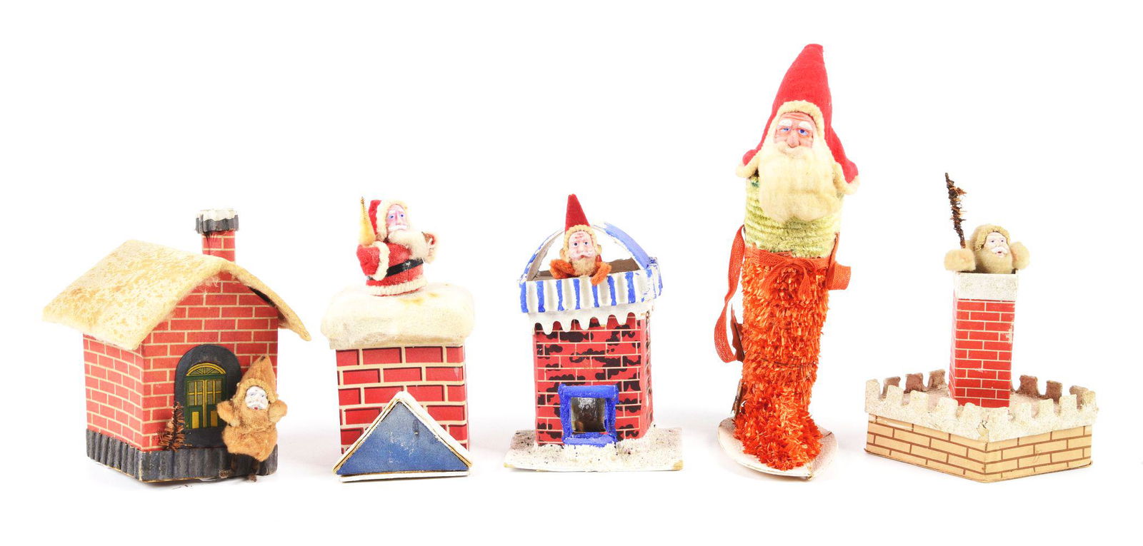 LOT OF 5: JAPAN SANTA CLAUS CANDY CONTAINERS. (1 of 1)