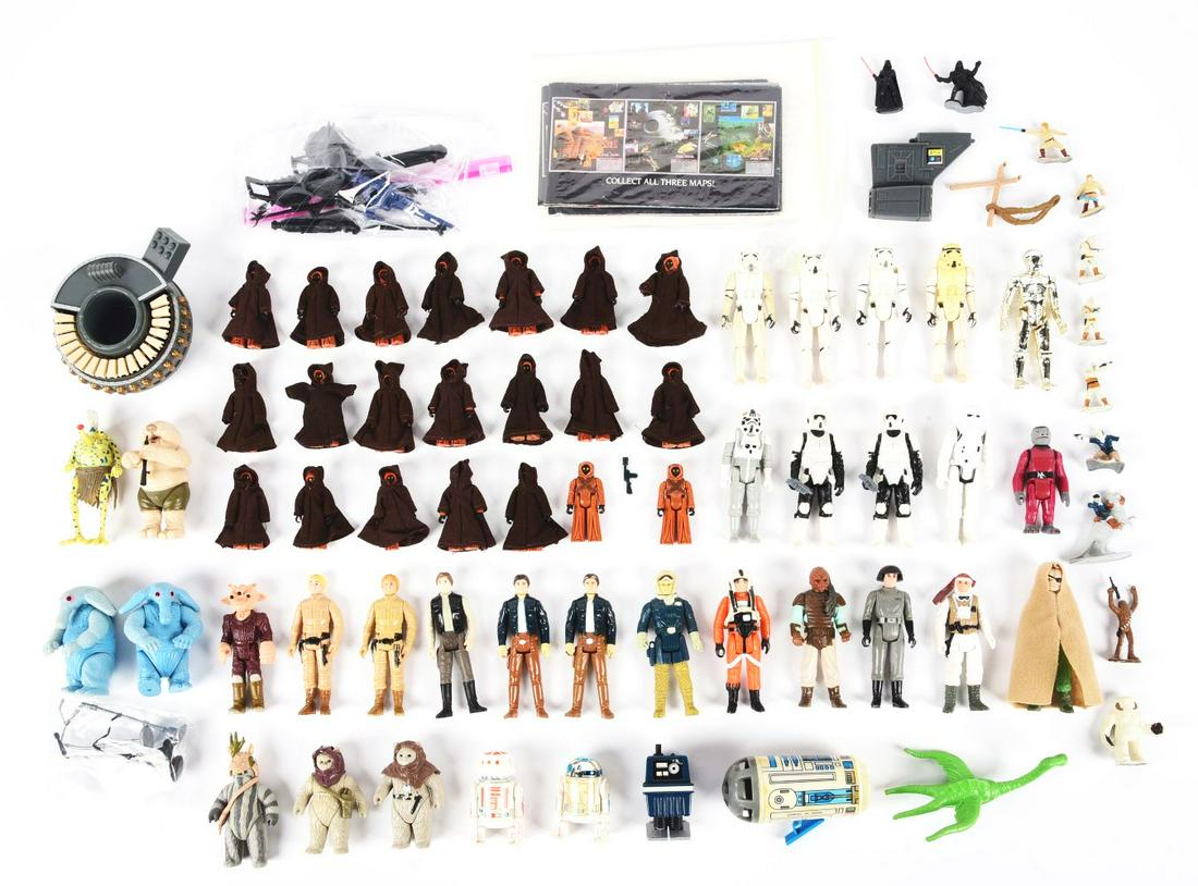LOT OF APPROX. 30: 3 - 3/4" STAR WARS FIGURES & A SET OF SMALLER METAL FIGURES & A FEW BAGS OF (1 of 1)