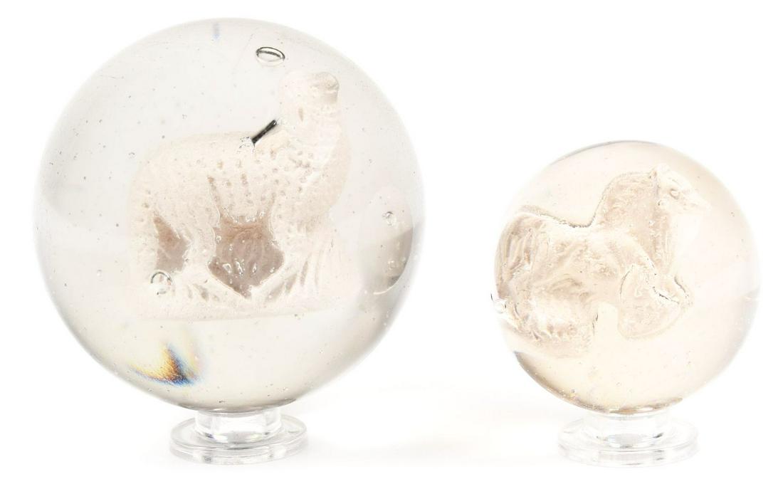 LOT OF 2: SULPHIDE MARBLES. (1 of 6)