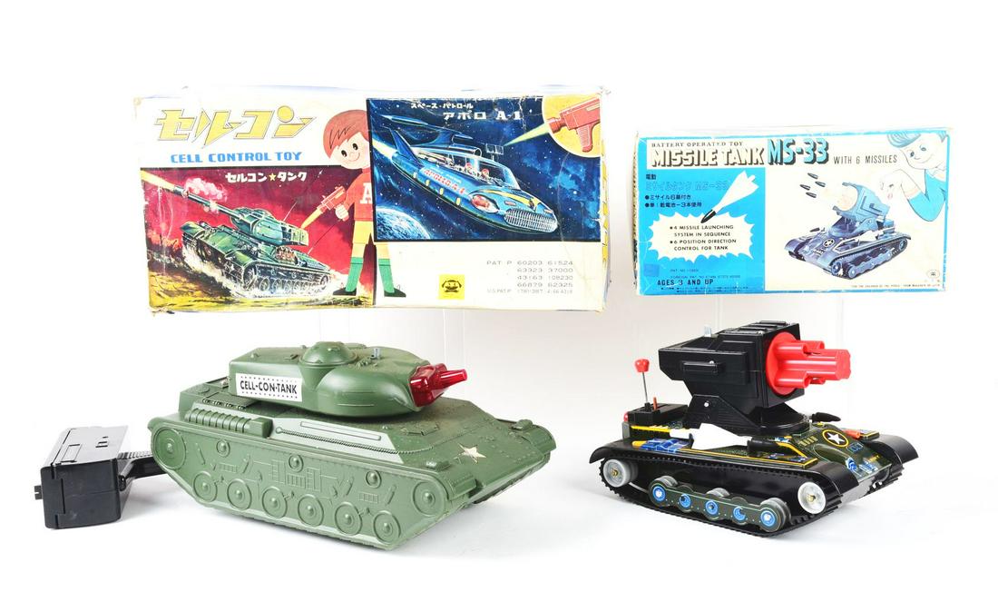 LOT OF 2: JAPANESE BATTERY-OPERATED SPACE VEHICLES IN ORIGINAL BOXES. (1 of 1)