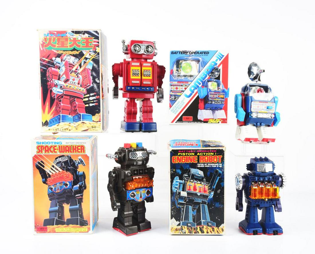 LOT OF 4: JAPANESE HORIKAWA ROBOTS IN ORIGINAL BOXES. (1 of 1)