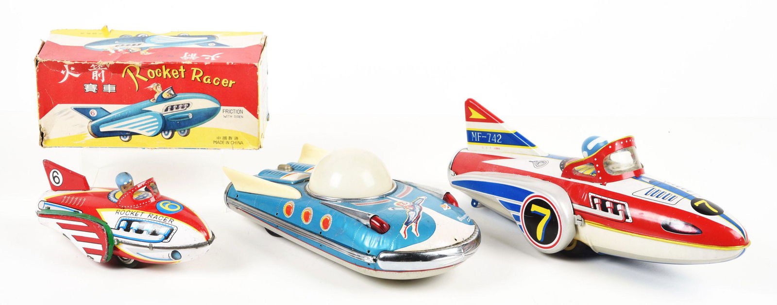 LOT OF 3: VARIOUS TIN LITHO FRICTION & BATTERY-OPERATED CHINESE TOYS. (1 of 2)