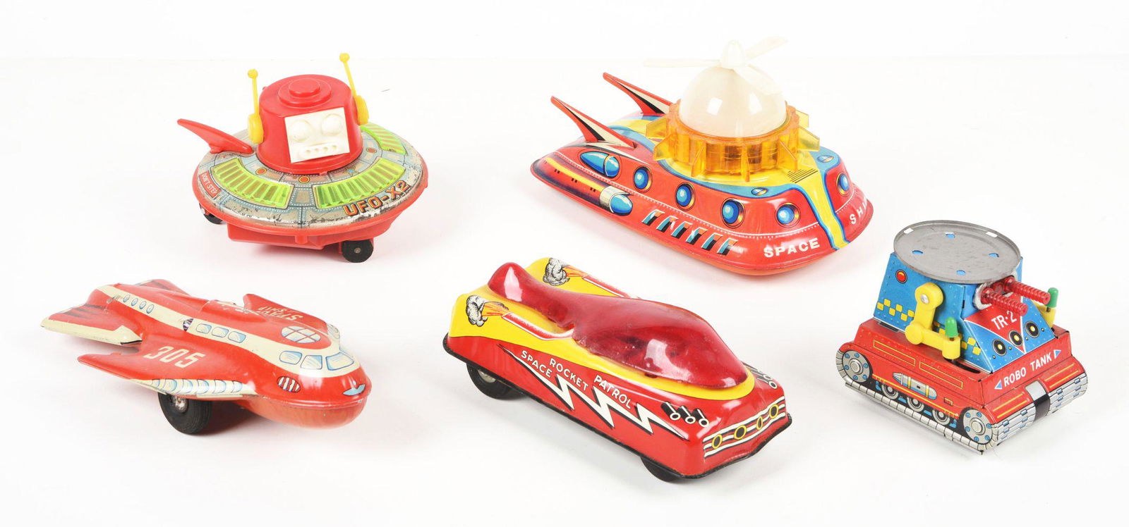 LOT OF 5: VARIOUS JAPANESE & AMERICAN-MADE SPACE VEHICLES. (1 of 2)