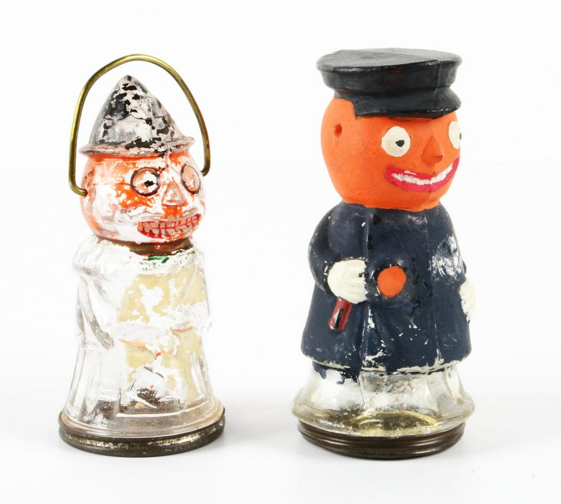 LOT OF 2: VINTAGE GLASS HALLOWEEN CANDY CONTAINERS. (1 of 2)
