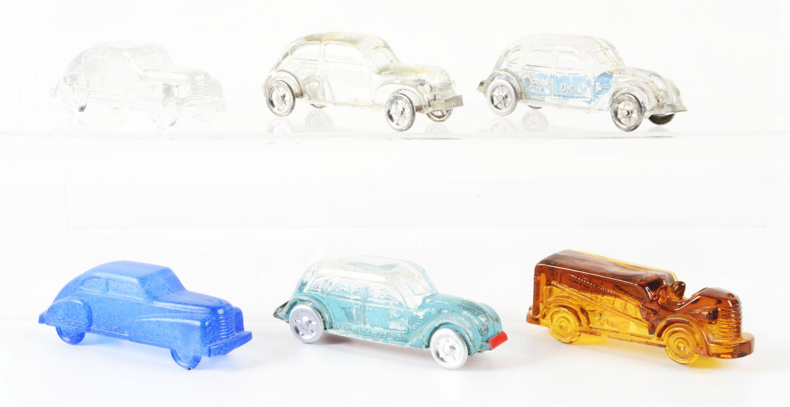 LOT OF 6: VEHICLE CANDY CONTAINERS. (1 of 2)