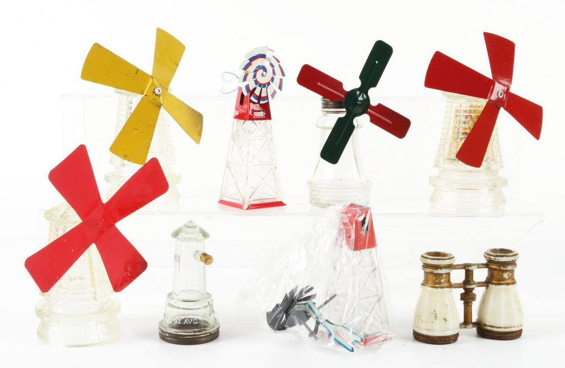 LOT OF 8: VINTAGE GLASS CANDY CONTAINERS. (1 of 1)