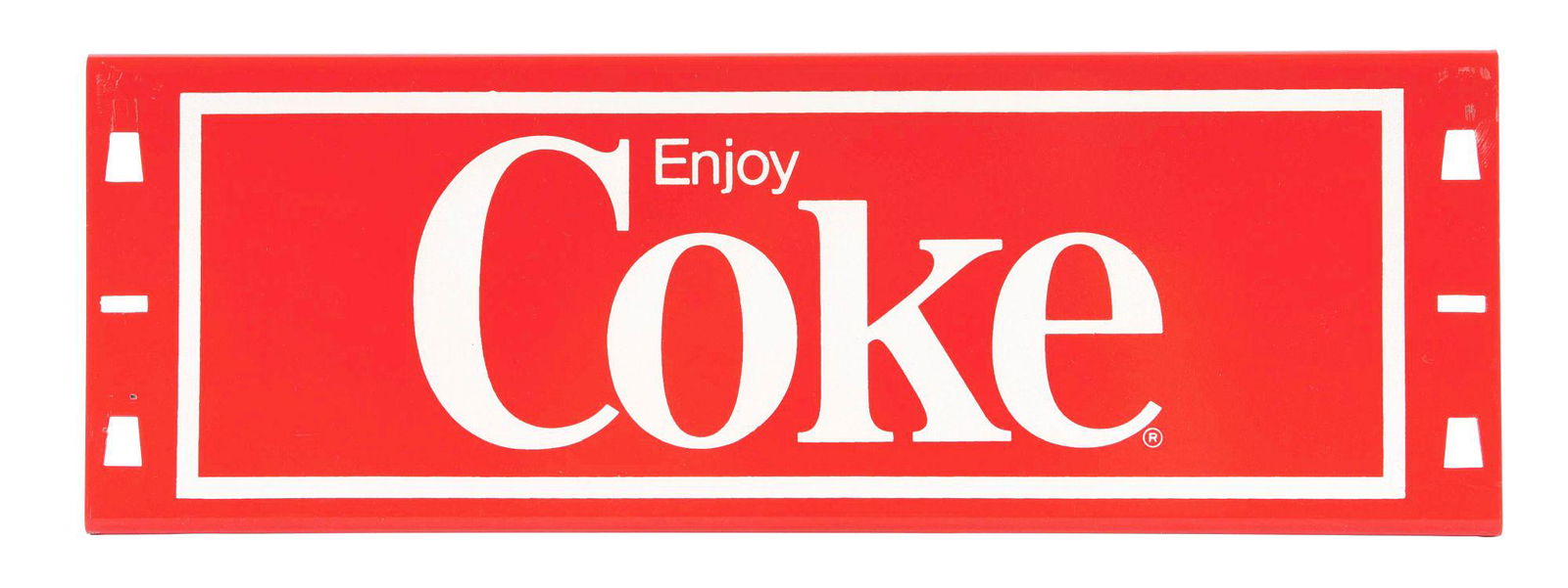 ENJOY COKE NEW OLD STOCK TIN DOOR PUSH SIGN. (1 of 2)