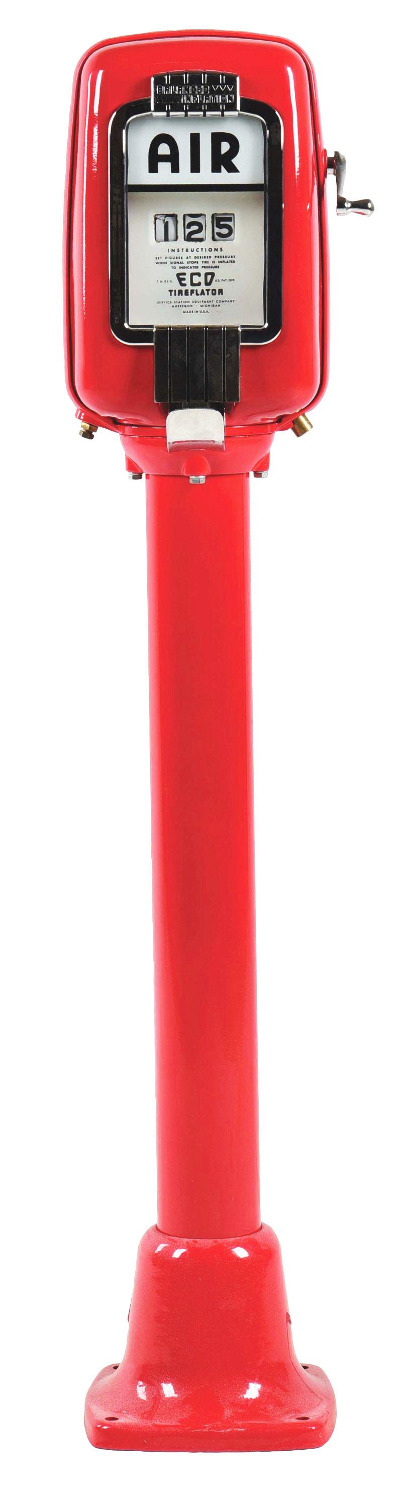 ECO TIREFLATOR AIR METER RESTORED IN RED. (1 of 7)