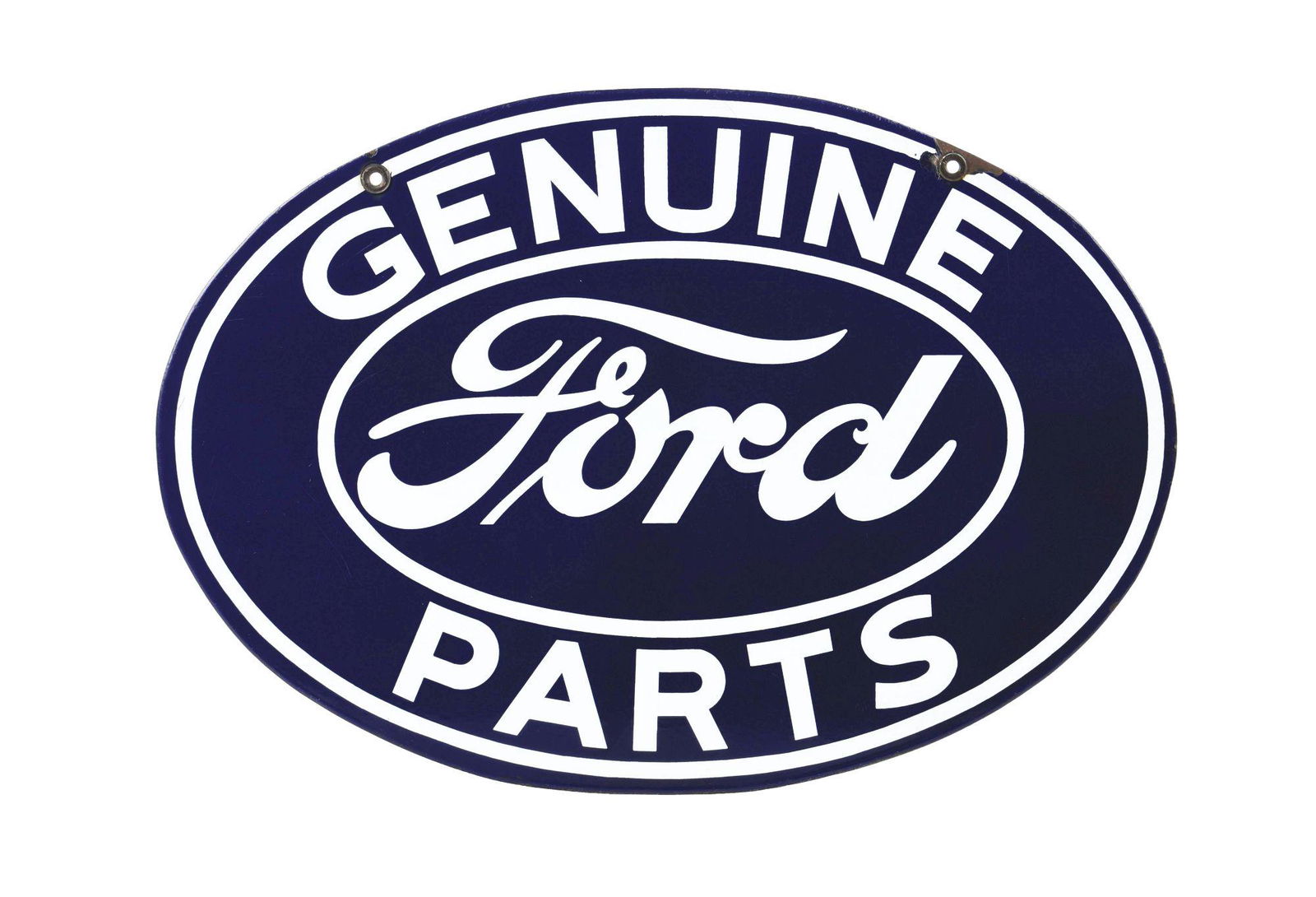 FORD GENUINE PARTS PORCELAIN OVAL SIGN. (1 of 2)