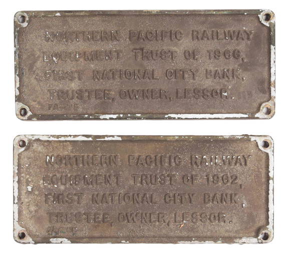 LOT OF 2 RAILROAD EQUIPMENT TRUST PLATES. (3411) on Mar 23, 2023