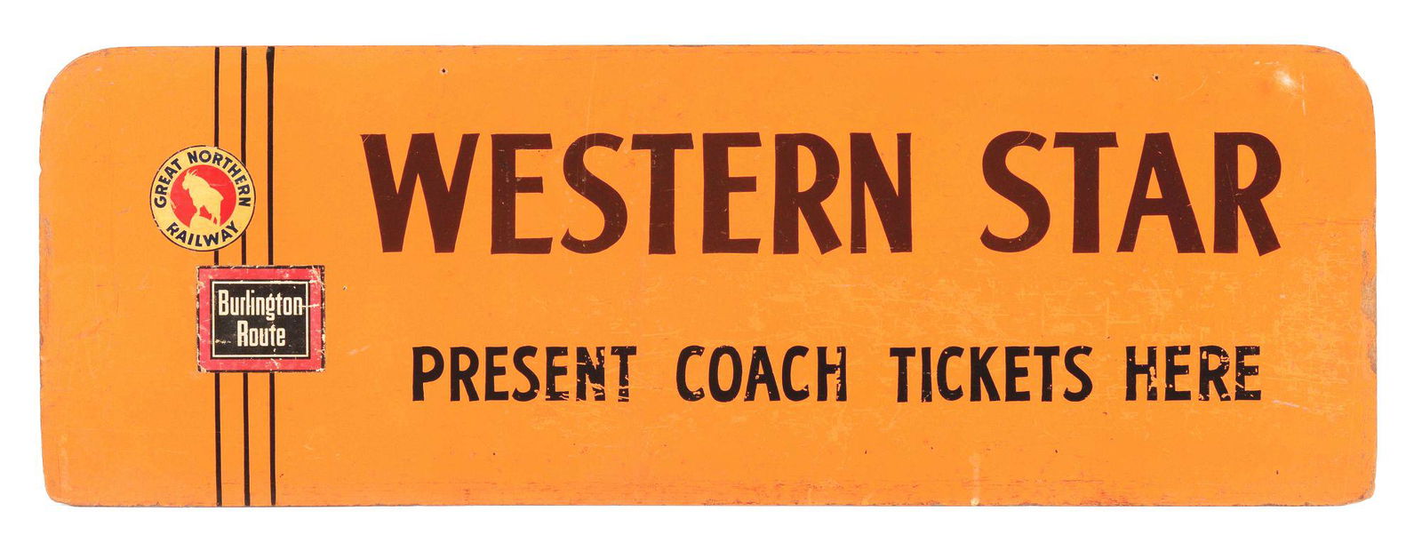 WESTERN STAR PRESENT COACH TICKETS HERE SIGN. (1 of 2)