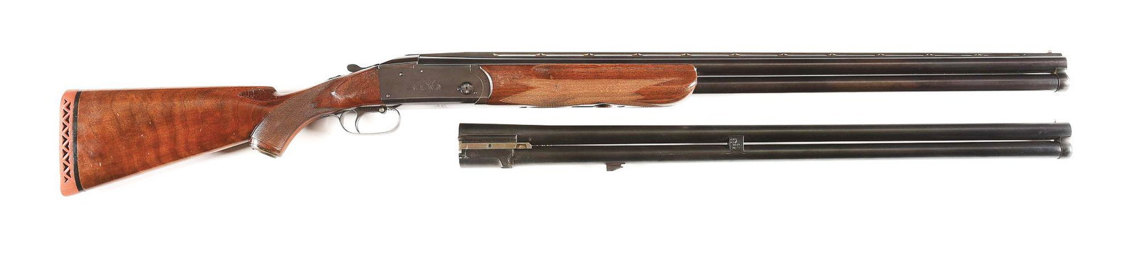 (C) REMINGTON MODEL 32 TC OVER UNDER SHOTGUN 2 BARREL SET.: Circa 1935. 30" barrels with PD Remington code, matted vent rib with ivory front bead and steel mid bead. Left side with Remington manufacturer and patent information, 12 gauge designation; full choke