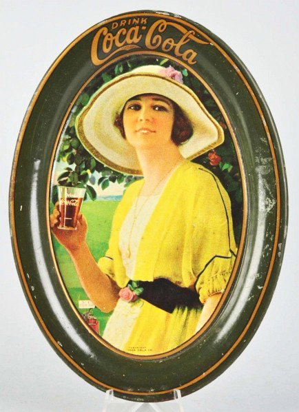 1920 Coca-Cola Change Tray.: Description Clean, bright face with little wear. Some discoloration and small marks to border and rim. Condition (Very Good Plus). Size 6 - 1/4" T.