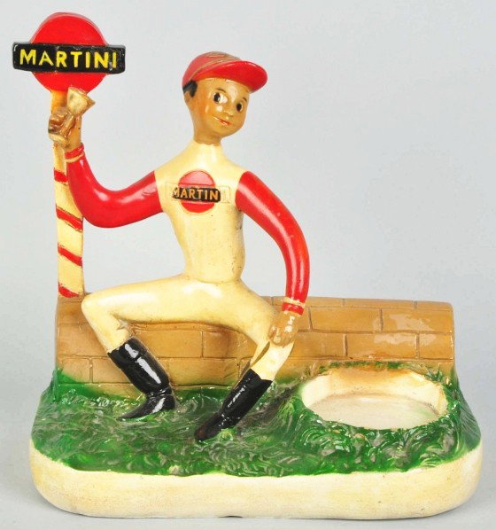 Plaster Martini Advertising Figure.: Description 1940s. Original finish. Condition (Excellent). Size 11 - 1/2" T.