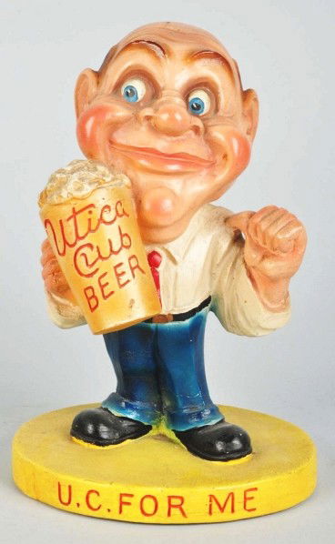 Plaster Utica Club Beer Advertising Figure.: Description 1940s. Original. Condition (Excellent). Size 9" T.