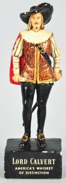 Plaster Lord Calvert Whiskey Advertising Figure.: Description 1950s. Condition (Excellent). Size 15" T.