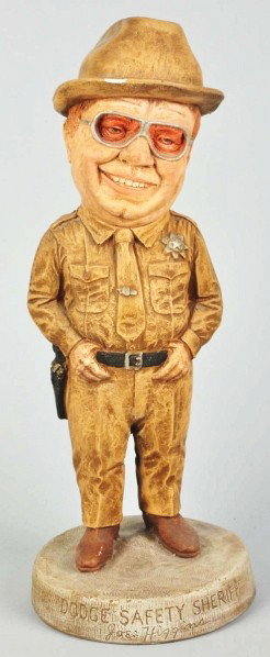 Plaster Dodge Safety Sheriff Joe Higgins Figure.: Description 1970s. Minor chips throughout. Condition (Excellent). Size 15 - 3/4" T.