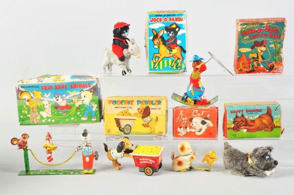 Lot of 6: Animal Wind-Up Toys.: Description Japanese. Working. Various conditions. Includes all original boxes with some creasing and tearing. Condition (Very Good). Size Largest: 8 - 1/2" L.