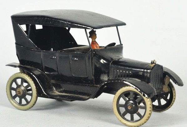 Tin Litho Bing Sedan Touring Car Wind-Up Toy.: Description German. Working. Original tin litho male driver. Original rear spare tire and license plate. Some scratching to fenders. Condition (Excellent). Size 6 - 1/2" L.