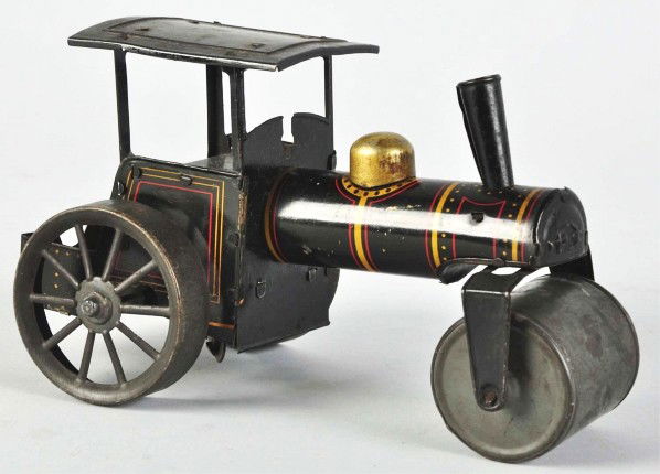 Tin Litho Steamroller Wind-Up Toy.: Description German. Working. Made by Guntherman. Original smoke stack. Some minor scratching and wear. Condition (Very Good). Size 8" L.