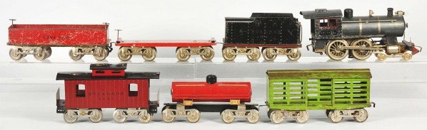 Lionel Standard Gauge No. 6 Freight Train Set.: Description Includes no. 6 steam-type New York Central & Hudson River Railroad locomotive with new pony truck on front, one New York Central & Hudson River Railroad eight-wheel tender, and five early 