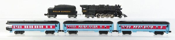 Lionel Polar Express Passenger Train Set.: Description Contemporary. Includes no. 1225 steam engine with Polar Express tender and three passenger cars marked "Polar Express". Includes all original boxes. Unused condition. Condition (Near Mint)