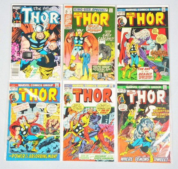 150+ Bronze & Modern Age Comic Books.: Description This lot contains numerous issues of The Mighty Thor from issue #206. Condition (Fine).