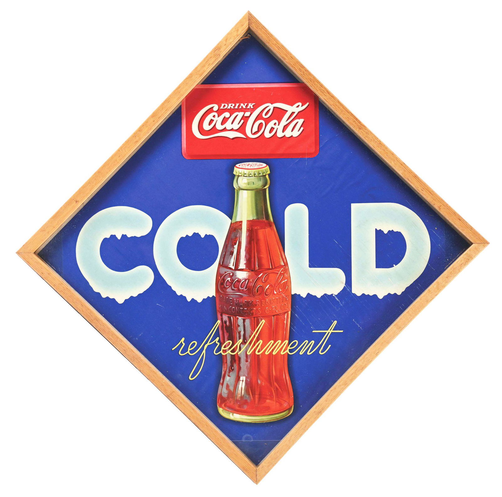 DRINK COCA-COLA COLD CARDBOARD LITHOGRAPH. (1 of 3)
