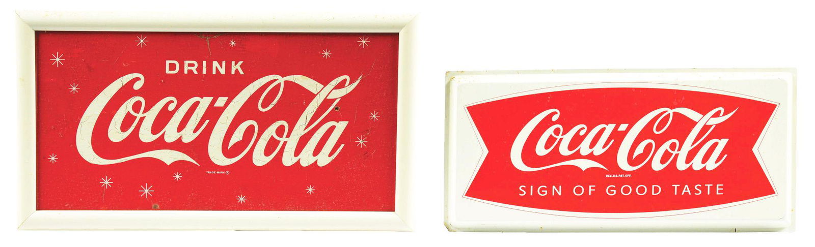 COLLECTION OF 2 COCA-COLA ADVERTSING SIGNS. (1 of 2)