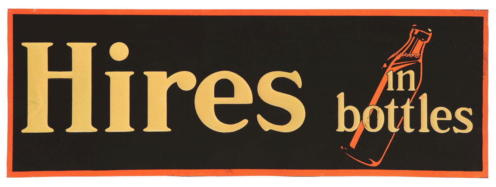 HIRES IN BOTTLES EMBOSSED TIN SIGN. (1 of 2)