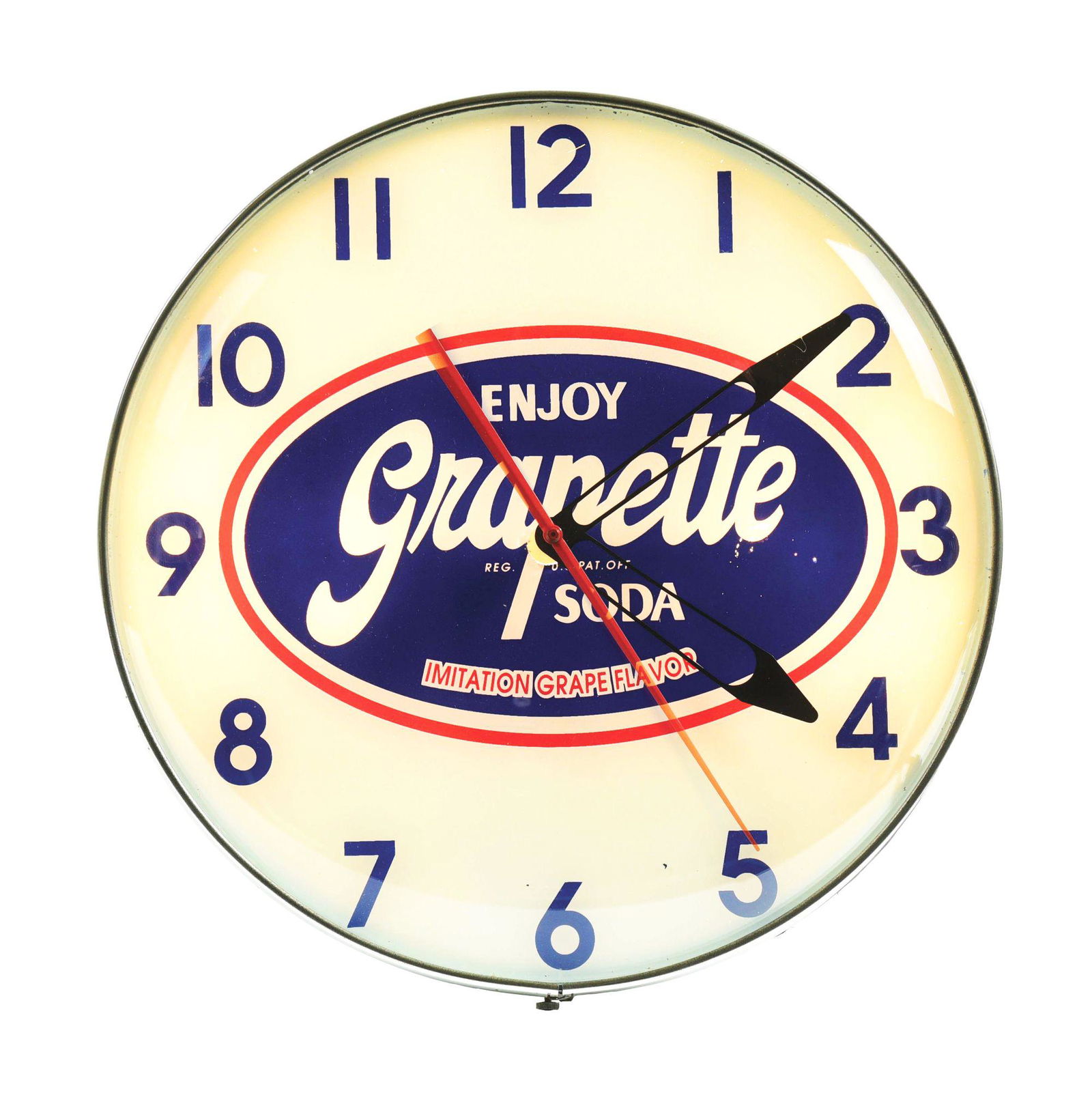 ENJOY GRAPETTE SODA LIGHT-UP CLOCK. (1 of 3)