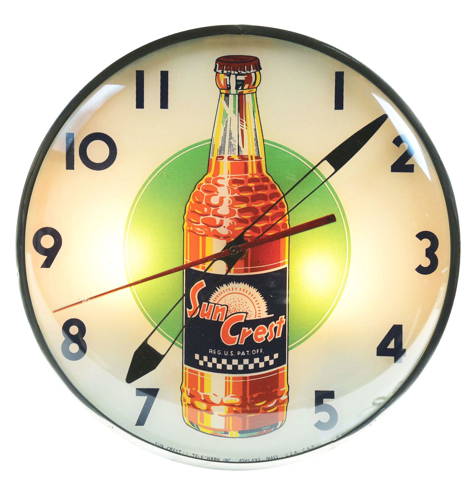 SUN CREST SODA LIGHT-UP CLOCK. (1 of 3)