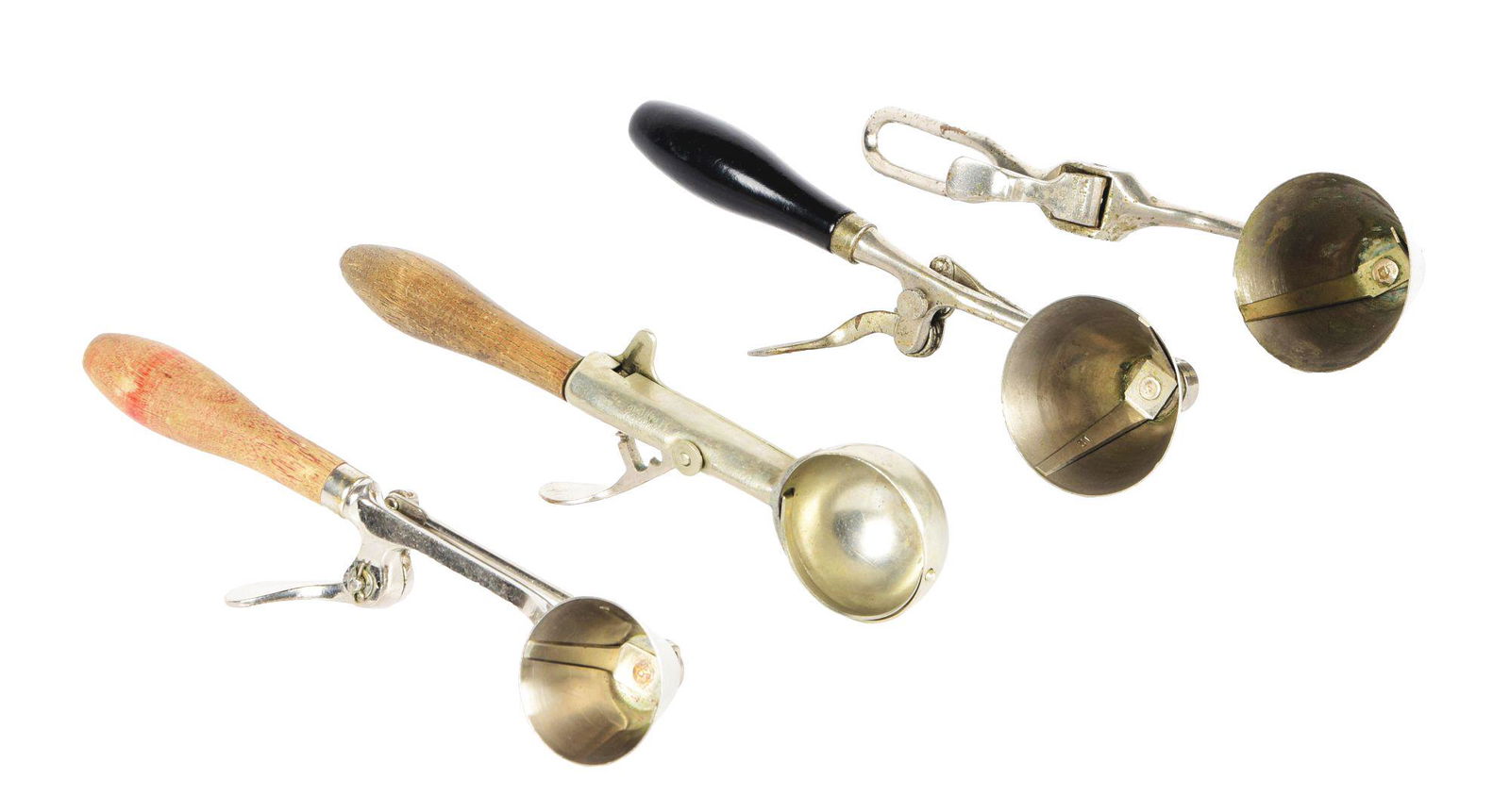 LOT OF 4: CONE AND DISH ICE CREAM SCOOPS. (1 of 6)