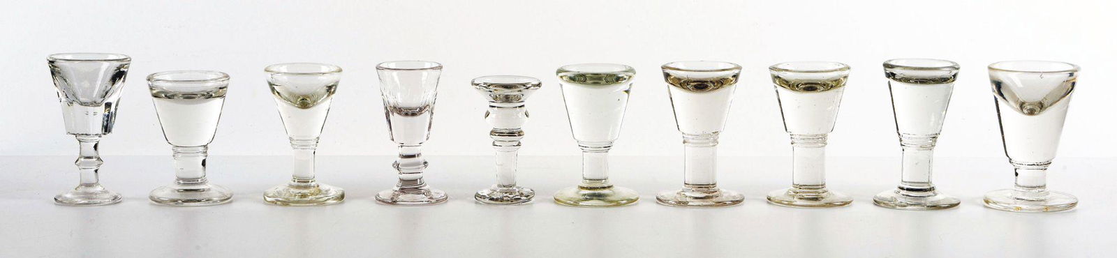 COLLECTION OF 10: MISC. ICE CREAM PENNY LICK GLASSES. (1 of 3)