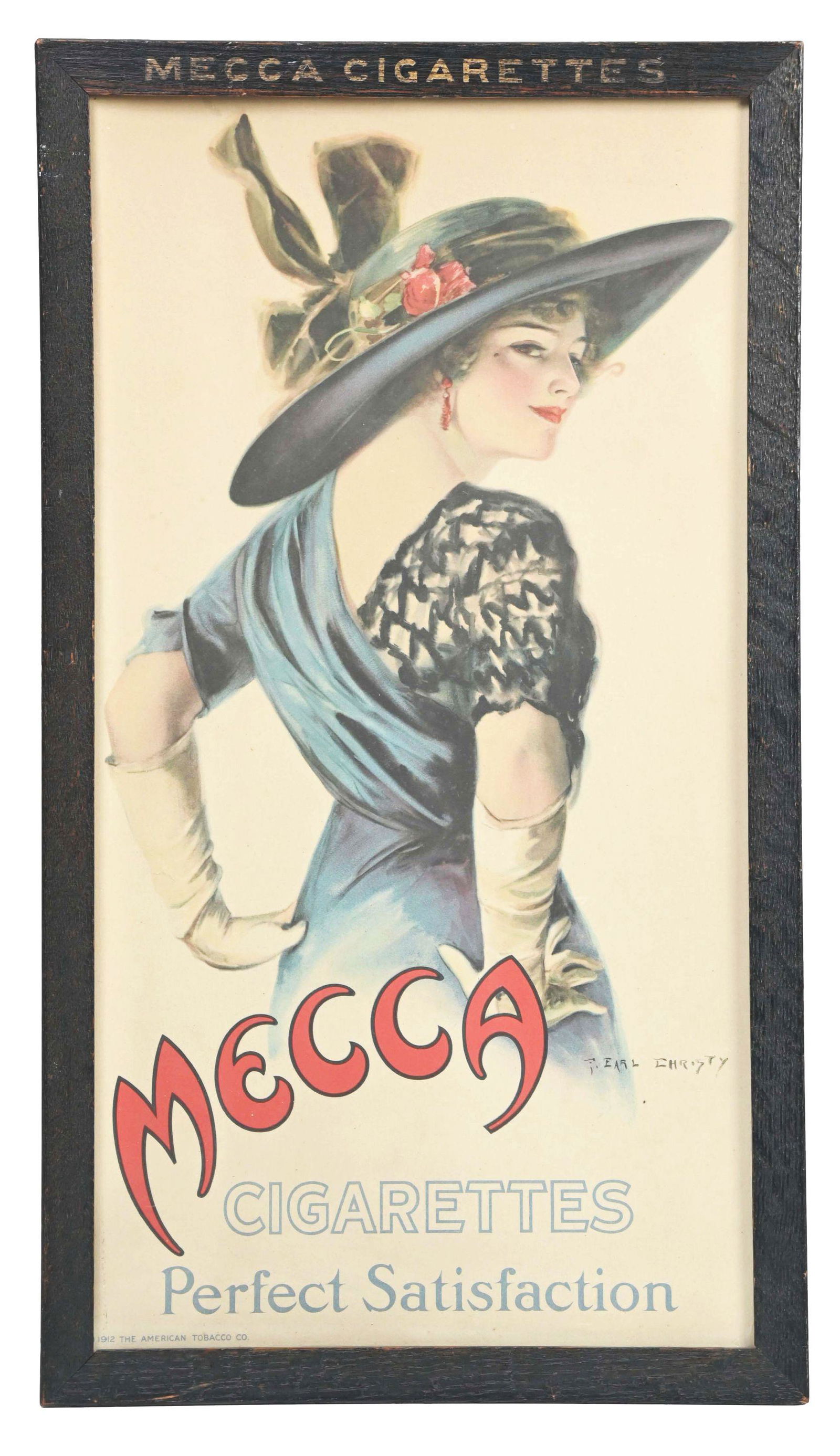 FRAMED "MECCA CIGARETTES" AD. (1 of 3)