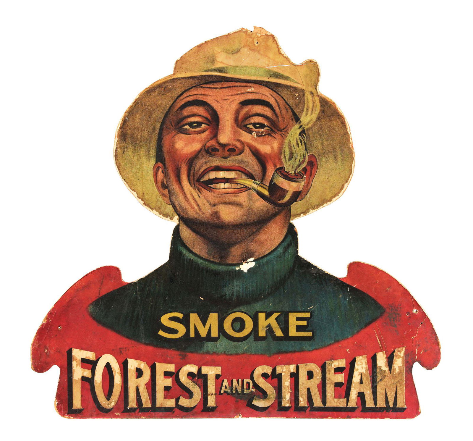 SMOKE FOREST AND STREAM CARDBOARD EASEL BACK SIGN. (1 of 2)