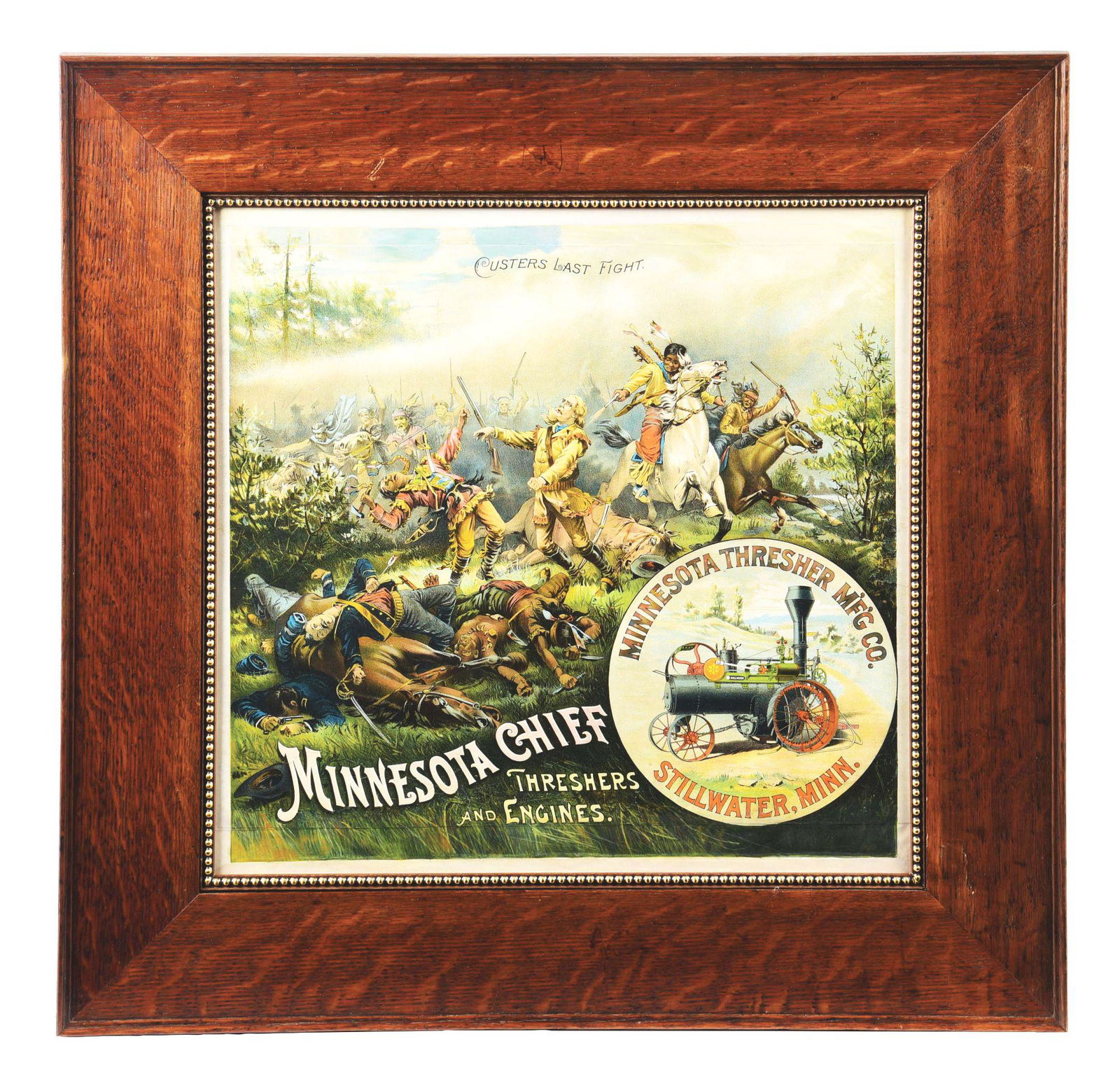 FRAMED MINNESOTA CHIEF THRESHERS AND ENGINES PRINT W/ AGRICULUTRAL GRAPHICS (1 of 2)