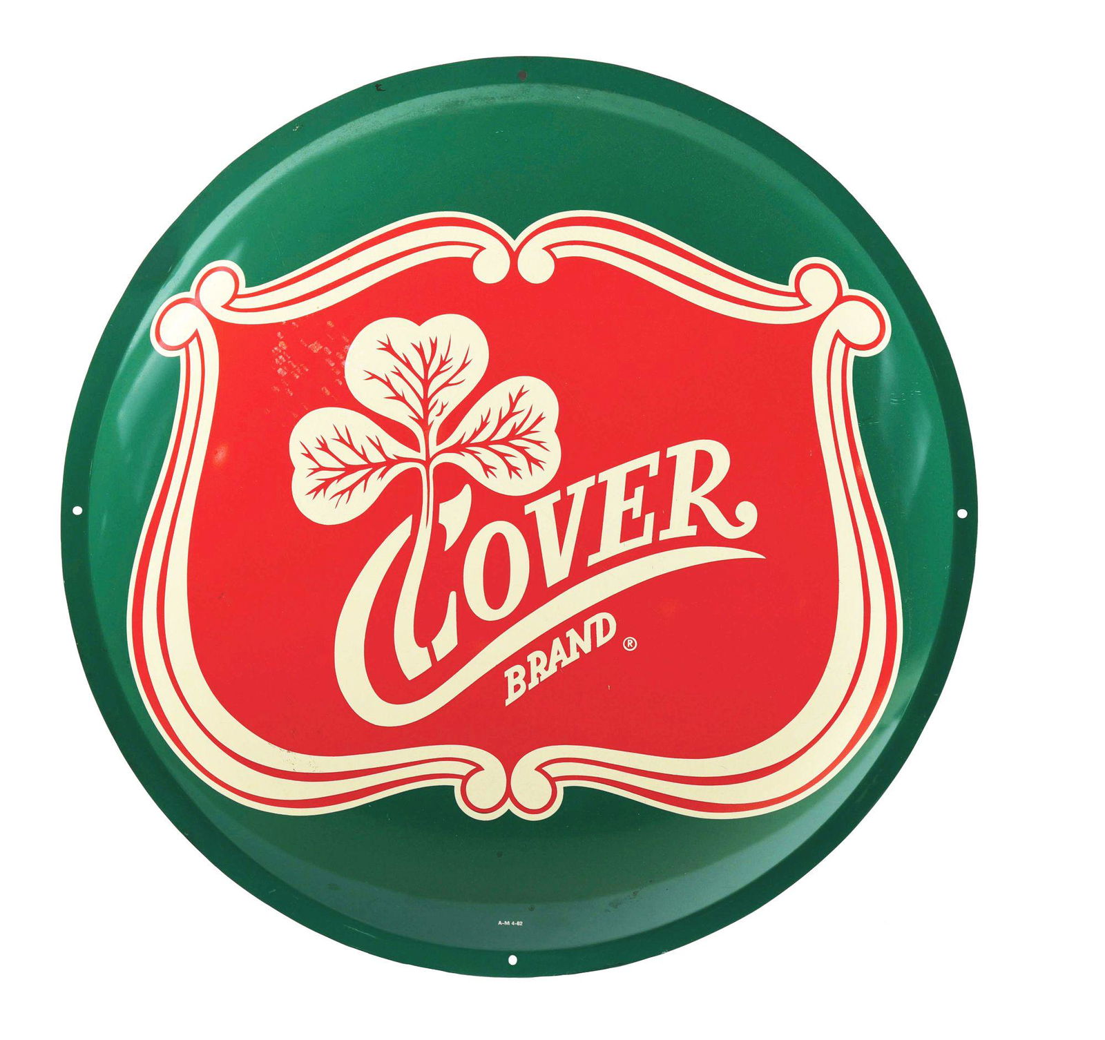 CLOVER BRAND TIN SIGN W/ CLOVER GRAPHIC. (1 of 3)