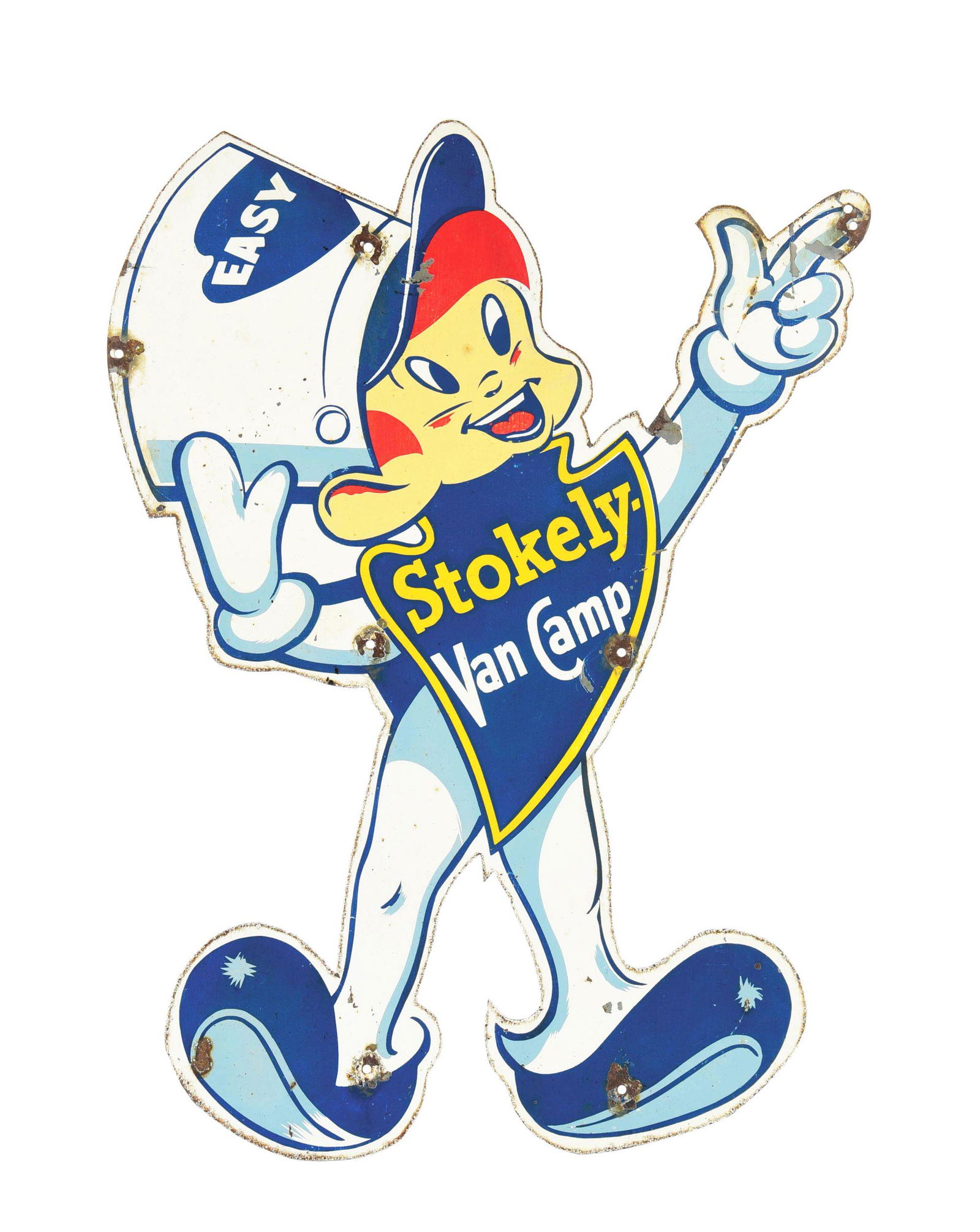 STOKELY VAN CAMP DIE-CUT METAL SIGN. (1 of 2)