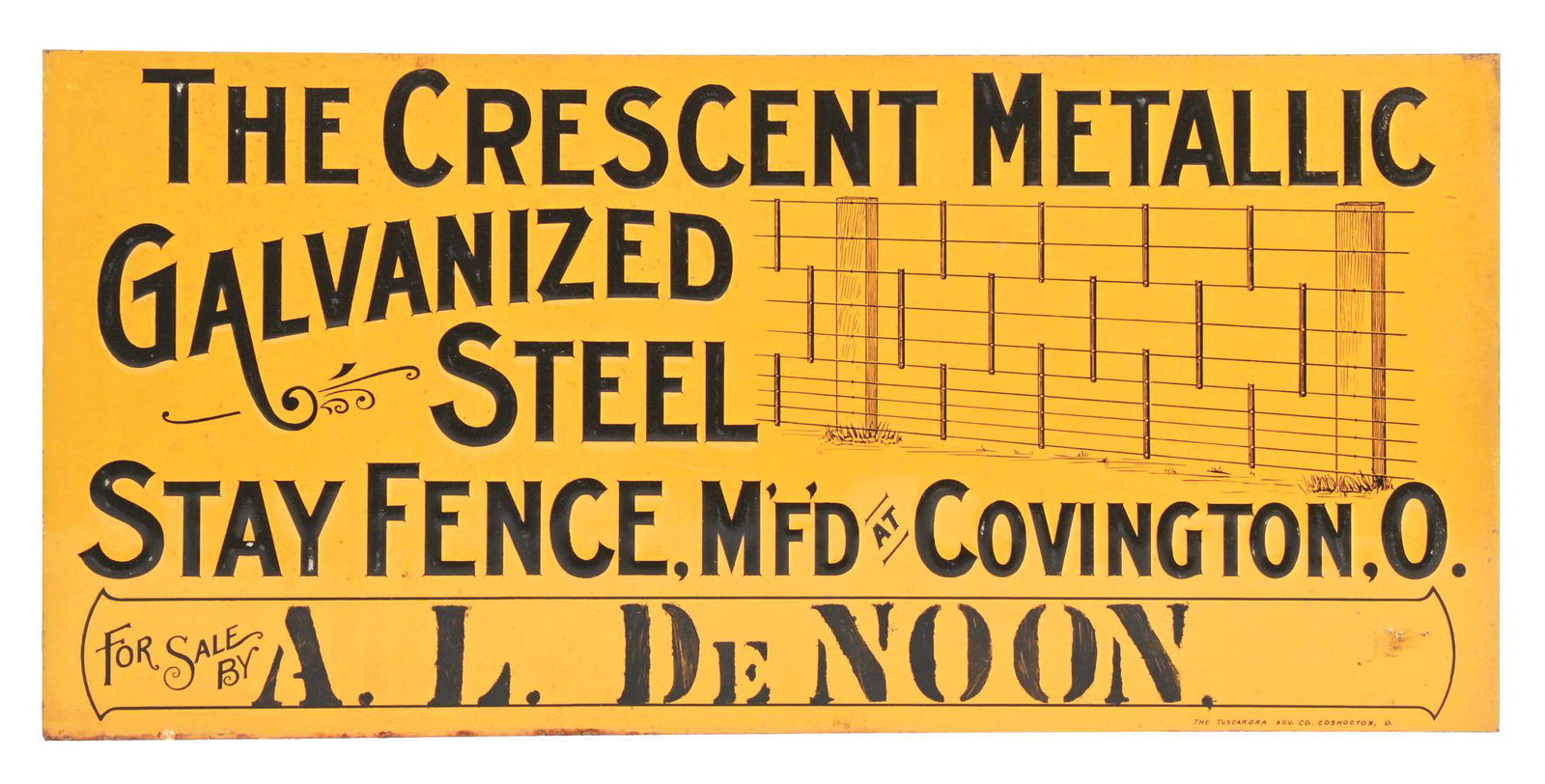 THE CRESCENT METALLIC GALVANIZED STEEL EMBOSSED TIN SIGN. (1 of 3)
