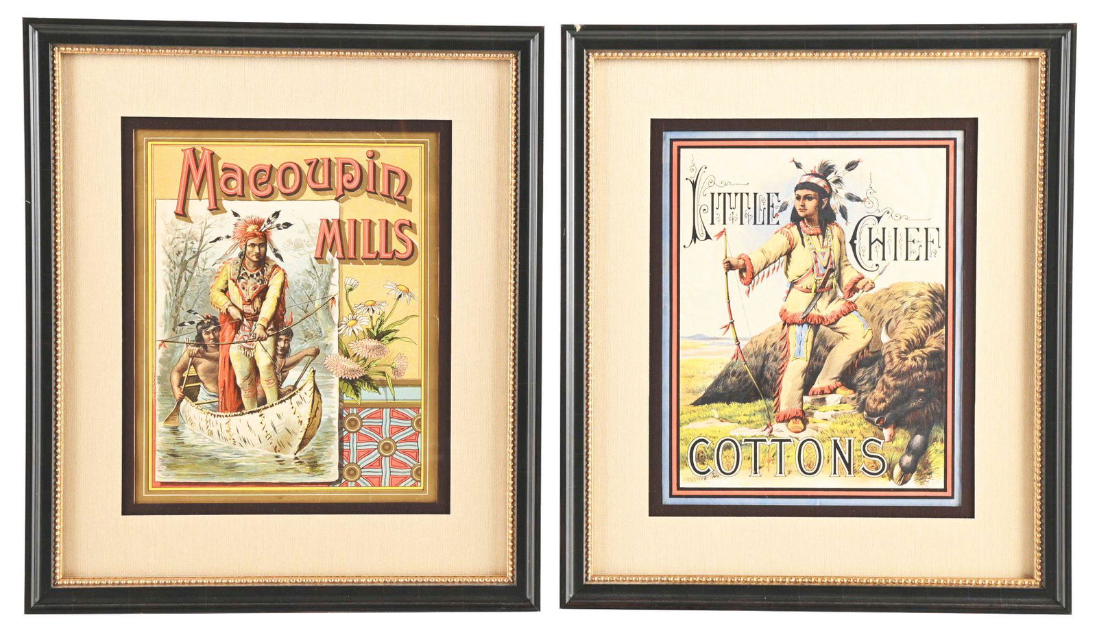 COLLECTION OF 2 NATIVE AMERIAN PAPER LITHOGRAPH ADVERTISEMENTS. (1 of 2)