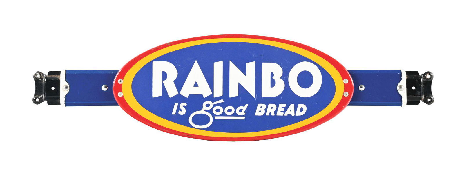 RAINBO BREAD PAINTED METAL DOOR PUSH SIGN. (1 of 2)
