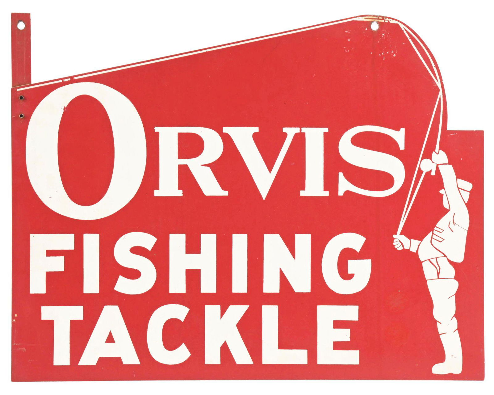 ORVIS FISHING TACKLE DOUBLE-SIDED TIN SIGN. (1 of 2)