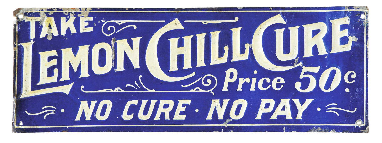 LEMON CHILL CURE EMBOSSED TIN SIGN. (1 of 2)