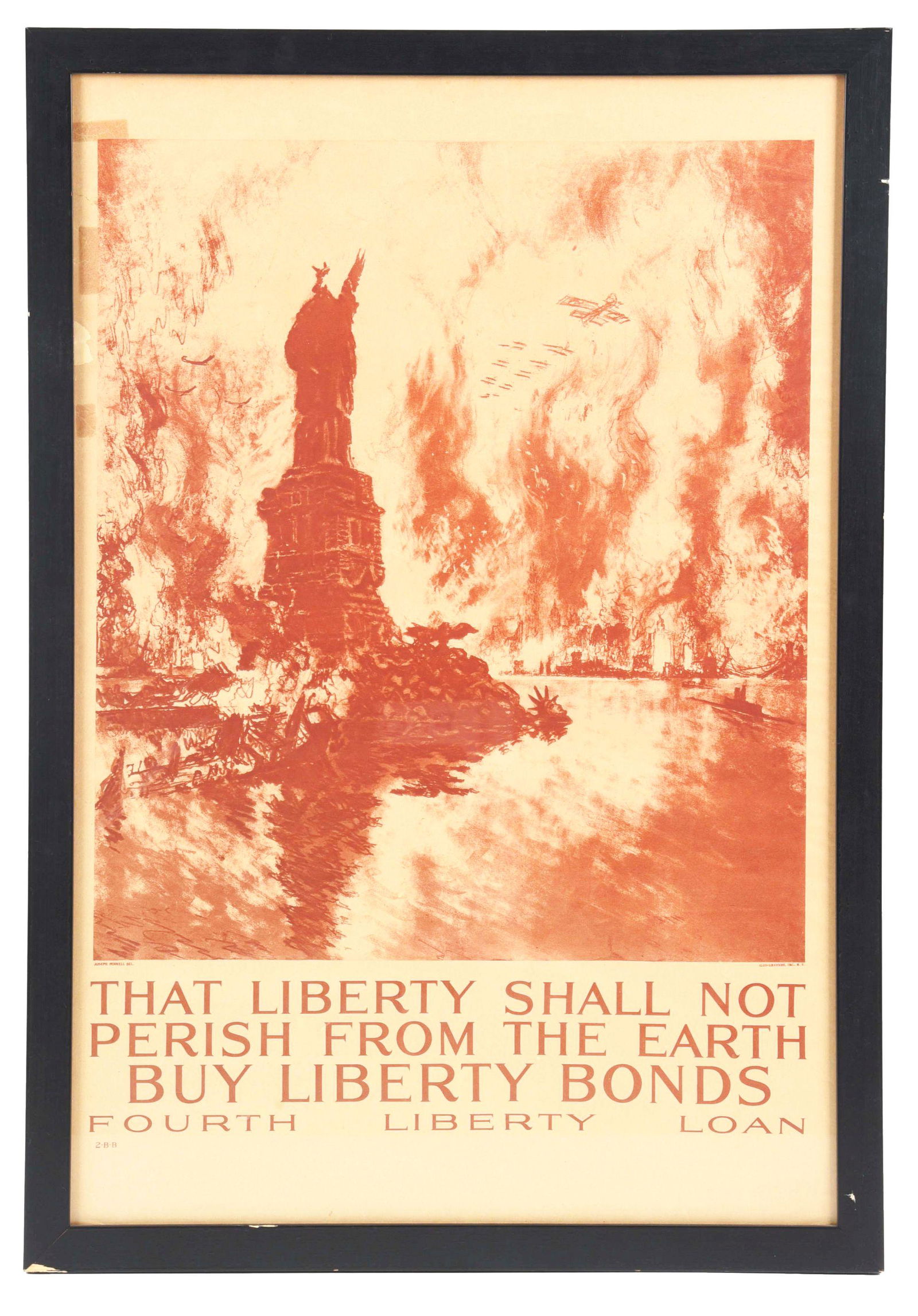 BUY BONUS FOURTH LIBERTY LOAN FRAMED ADVERTISEMENT. (1 of 2)